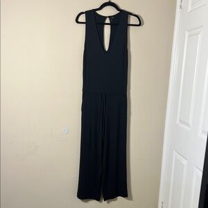 Quince French Terry Modal Black Stretch Knit Jumpsuit Size XS